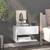 vidaXL Wall-mounted Bedside Cabinet High gloss white Engineered wood