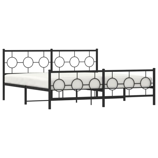 vidaXL Bed Frame Black Steel Full Industrial Bed Frame Rectangular