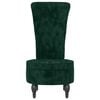 vidaXL High Back Chair Dark green Velvet, Solid wood, Plywood Single