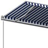 vidaXL Retractable Awning Blue and white Powder-coated aluminum