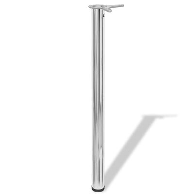 vidaXL 4 Height Adjustable Table Legs Chrome 34.3"