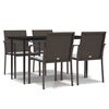 vidaXL Garden Dining Set Brown