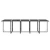 vidaXL Garden Dining Set Gray PE Rattan Large Expandable