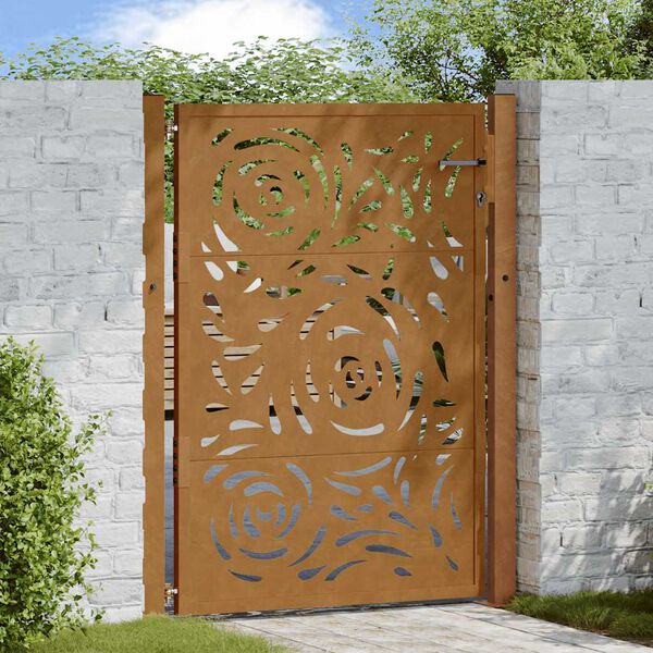 vidaXL Garden Gate 39.4x49.2" Weathering Steel Flame Design