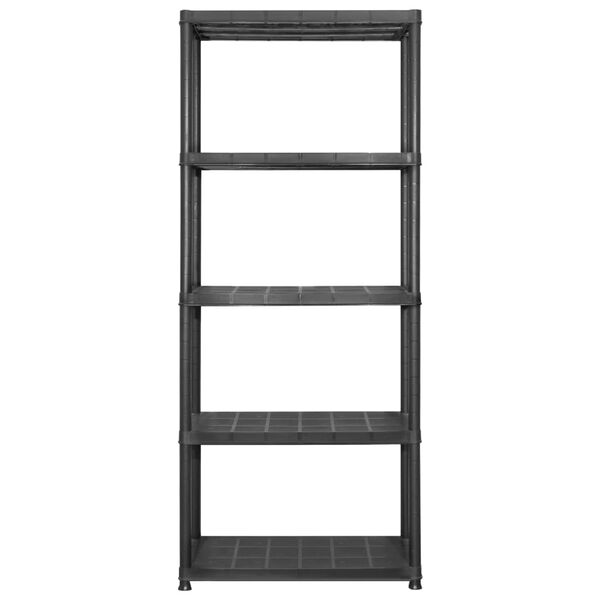 vidaXL Storage Shelf 5-Tier Black 83.9x15.0x66.9" Plastic (3x147684)