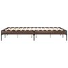 vidaXL Bed Frame Brown oak Engineered wood, Metal 47.2 x 78.7 in Durable