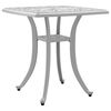 vidaXL Garden Table White Cast Aluminum Small Lightweight Garden Table