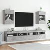 vidaXL TV Wall Cabinet Concrete grey Engineered wood, glass