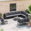 vidaXL Garden Sofa Set with Cushion Black Aluminium