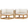 vidaXL Corner Sofa Cream white Solid acacia wood Standard two-seater