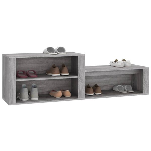 vidaXL Shoe Cabinet Grey Sonoma Engineered Wood Medium Shoe Cabinet