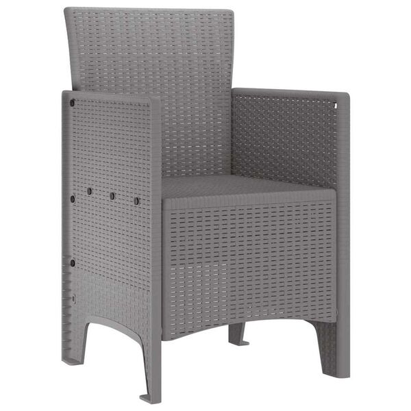 vidaXL Garden Chair 4 pcs Light gray 53 x 49 x 85 cm PP