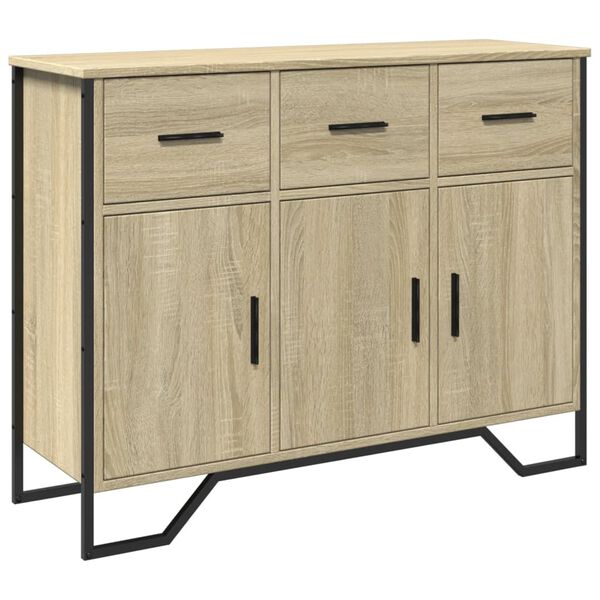 vidaXL Sideboard Sonoma Oak Engineered wood, Metal Medium Sideboard