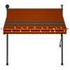 vidaXL Retractable Awning Orange and Brown