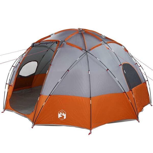 vidaXL Camping Tent Gray and orange 475 x 475 x 235 cm Polyester