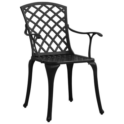 vidaXL Patio Chairs 2 pcs Cast Aluminum Black