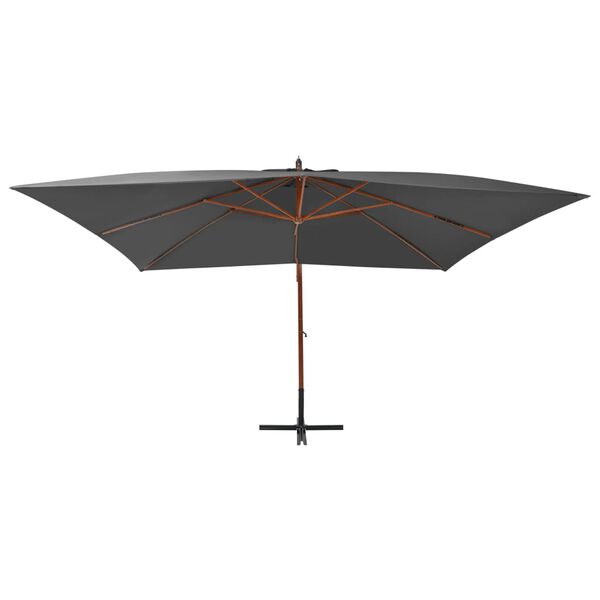 vidaXL Cantilever Garden Parasol Anthracite Polyester fabric Large