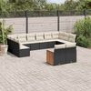 vidaXL Garden Sofa Set Black PE Rattan Modular Adjustable Feet