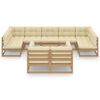 vidaXL Garden Lounge Set Honey brown Solid pine wood Medium Modular