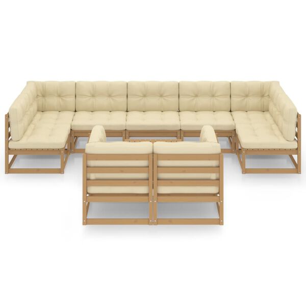 vidaXL Garden Lounge Set Honey brown Solid pine wood Medium Modular