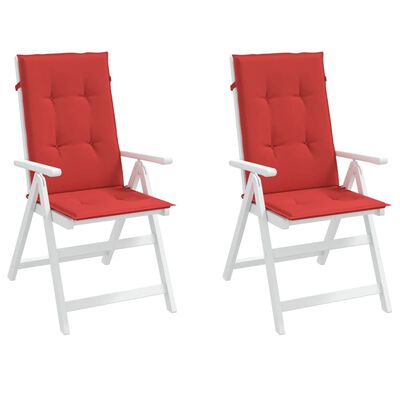 vidaXL Garden Highback Chair Cushions 2 pcs Red 47.2"x19.7"x1.2" Fabric