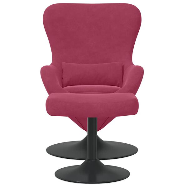 vidaXL Egg Chair with Footstool Wine Red 24.80 x 28.74 x 35.43 in