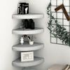 vidaXL Wall Corner Shelf Set of 4 Concrete Grey Honeycomb MDF, Metal