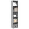 vidaXL Bookcase Grey Sonoma Engineered Wood Bookcase Rectangular