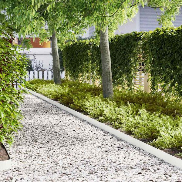 vidaXL Lawn Edging 50 pcs White 100 x 0.05 x 20 cm Cold Rolled Steel