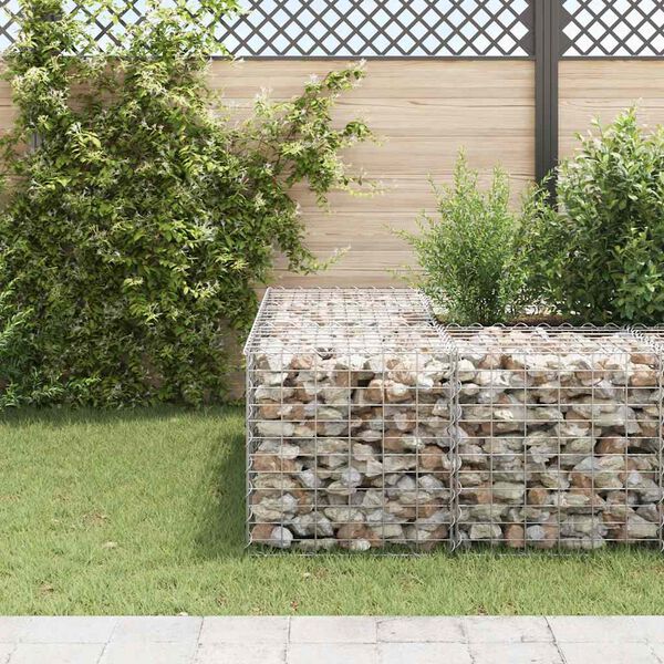 vidaXL Gabion Raised Bed Silver Steel wire 23.6 in