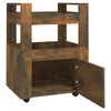 vidaXL Kitchen Trolley Smoked Oak 23.6x17.7x31.5" Engineered Wood
