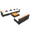 vidaXL Outdoor Sofa Set Black PE Rattan Large Modular