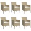 vidaXL Garden Dining Set Beige and Black