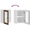 vidaXL Kitchen Wall Cabinet Brown oak Engineered wood, glass Medium