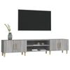 vidaXL TV Cabinet Grey Sonoma Engineered Wood, Solid Eucalyptus Wood