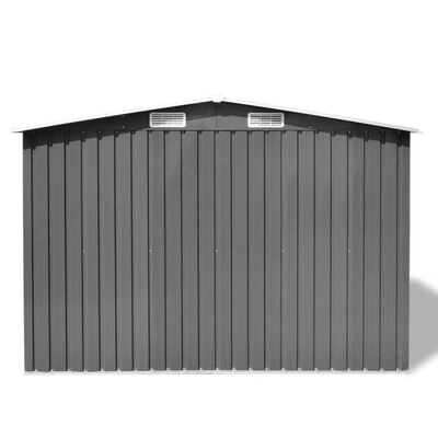 vidaXL Garden Storage Shed Gray Metal 101.2"x80.7"x70.1"