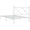 vidaXL Bed Frame White Powder-Coated Steel Twin Bed Frame Rectangular