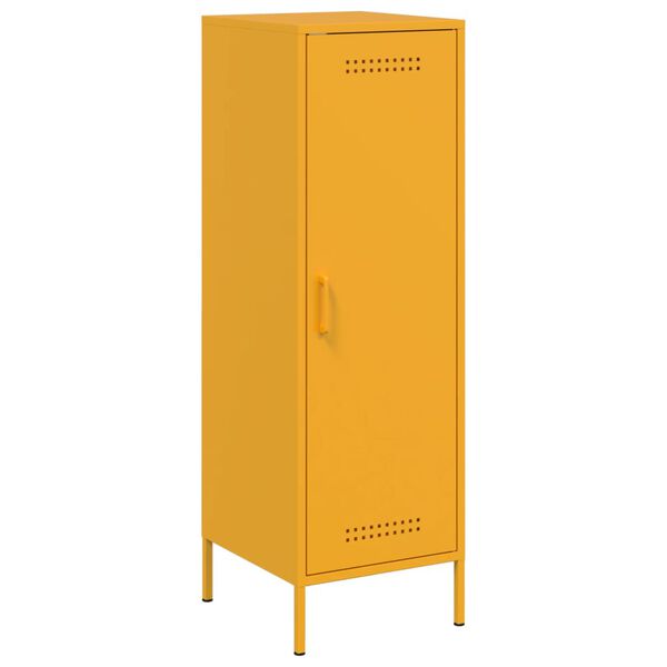 vidaXL Highboard Mustard Yellow Steel Medium Highboard Rectangular