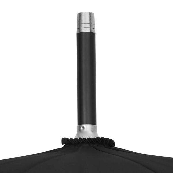 vidaXL Umbrella Black 190T PG, Fiberglass, Metal Standard Portable