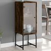 vidaXL Side Cabinet Smoked oak Engineered wood with glass and steel Medium