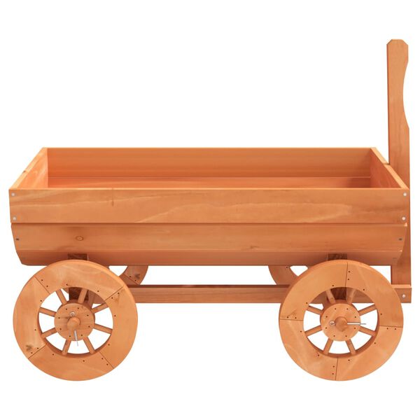 vidaXL Decorative Wagon Natural Wood Solid fir wood Medium Portable