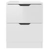 vidaXL Bedside Cabinet Set of 2 High gloss white Engineered wood