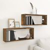 vidaXL Wall Cube Shelf Set of 2 Smoked Oak Engineered Wood