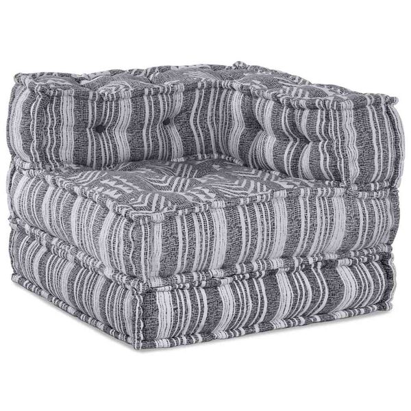 vidaXL Modular Corner Sofa Grey Print 27.56 x 27.56 x 22.05 in Fabric
