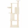 vidaXL Cat Tree Cream Engineered wood, plush, sisal Large Cat Tree