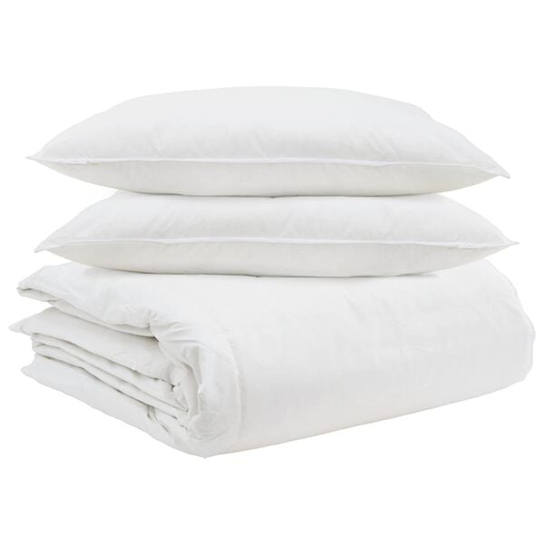 vidaXL Duvet Set with Pillow 3 pcs White Down Feather
