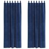 vidaXL Curtains with Curtains 2 pcs Dark blue 55.12 x 88.58 in Velvet