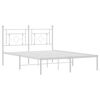 vidaXL Bed Frame White Steel Double Bed Frame Rectangular Modern