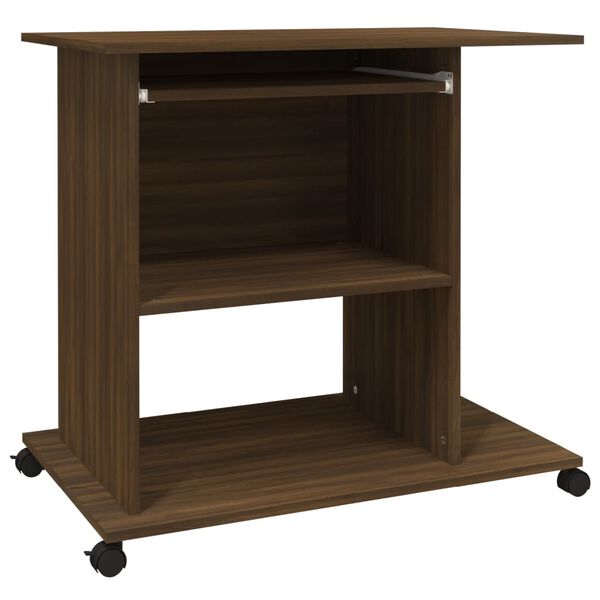 vidaXL Computer Desk Brown Oak Engineered wood Compact Computer Desk
