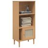 vidaXL Bookcase Brown Solid pine wood, Engineered wood, Poly rattan